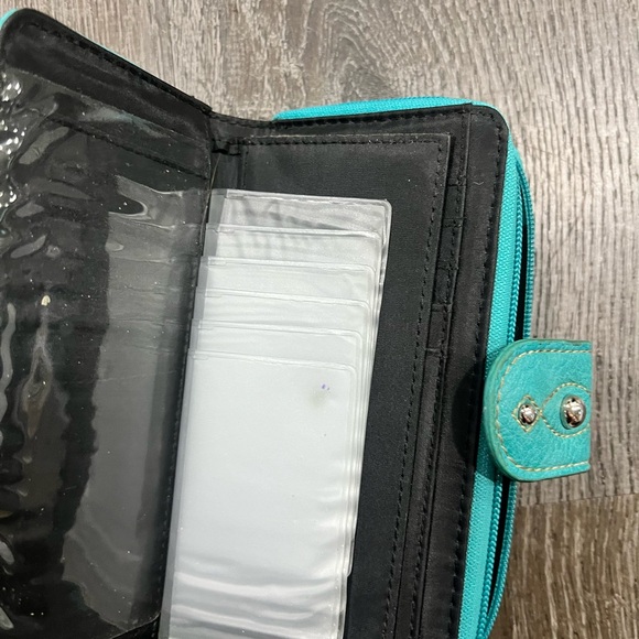 Turquoise Wallet with Embossed Design - Picture 3 of 16